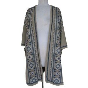 Johnny Was Tina Blanket Poncho Embroidered Ruana Medium Women